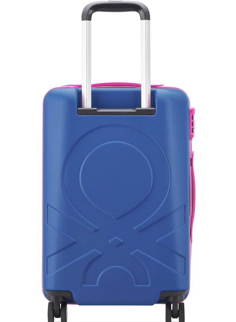 UNITED COLORS OF BENETTON Fabrica 55 Cm 4 Double Wheeled Hardside Non-Expandable Cabin Luggage Trolley Case - Blue - Image 4